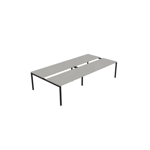 Masă de conferință Narbutas Nova, 3200 x 1640 x 740 mm, blat dreptunghiular, PAL 25 mm, melamină gri perlat, metal negru, picior în formă de U