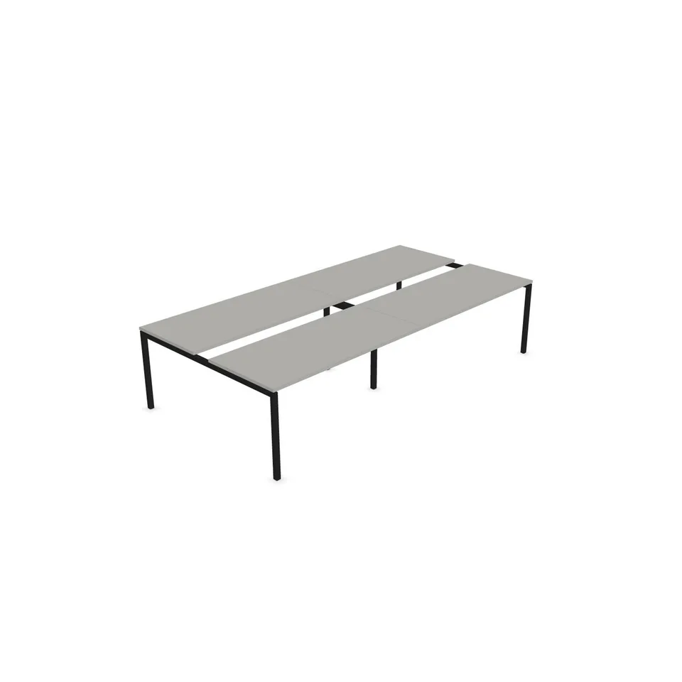 Masă de conferință Narbutas Nova, 3200 x 1640 x 740 mm, blat dreptunghiular, PAL 25 mm, melamină gri perlat, metal negru, picior în formă de U