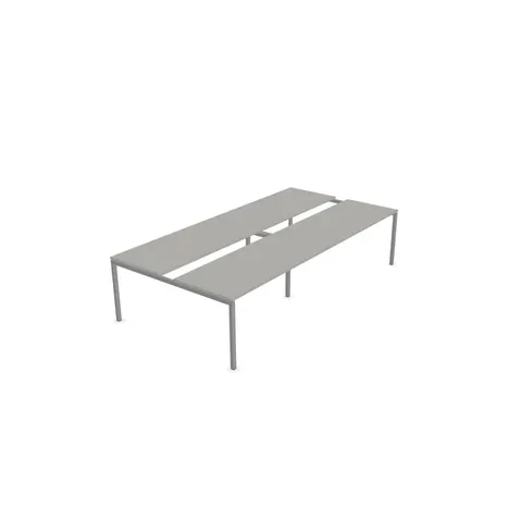 Masă de conferință Narbutas Nova, 3200 x 1640 x 740 mm, blat dreptunghiular, PAL 25 mm, melamină gri perlat, metal gri, picior în formă de U