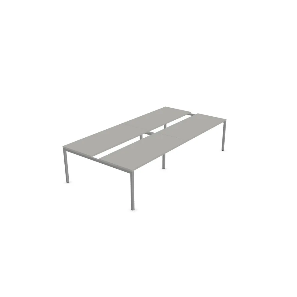 Masă de conferință Narbutas Nova, 3200 x 1640 x 740 mm, blat dreptunghiular, PAL 25 mm, melamină gri perlat, metal gri, picior în formă de U