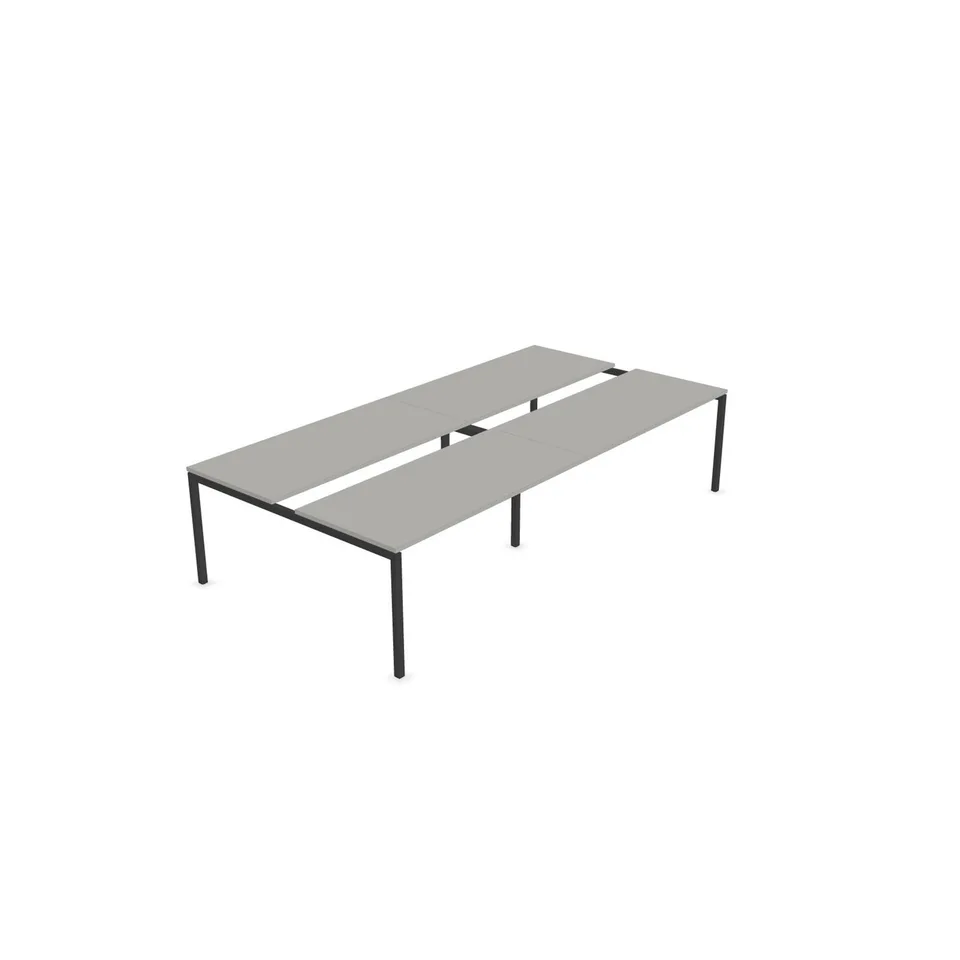 Masă de conferință Narbutas Nova, 3200 x 1640 x 740 mm, blat dreptunghiular, PAL 25 mm, melamină gri perlat, metal gri închis, picior în formă de U