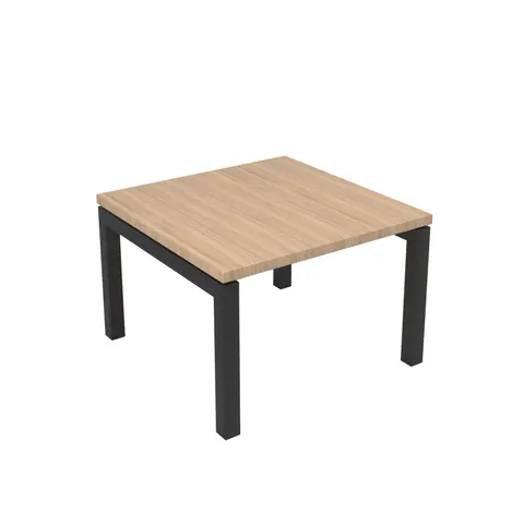 Masă joasă Narbutas Nova, 600 x 600 x 400 mm, blat pătrat, PAL, melamină stejar amber, metal negru, picior în formă de U