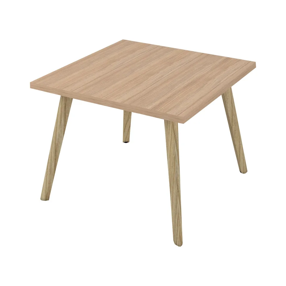 Masă joasă Narbutas Nova Wood, 700 x 700 x 480 mm, blat pătrat, PAL, melamină stejar amber, picioare din lemn