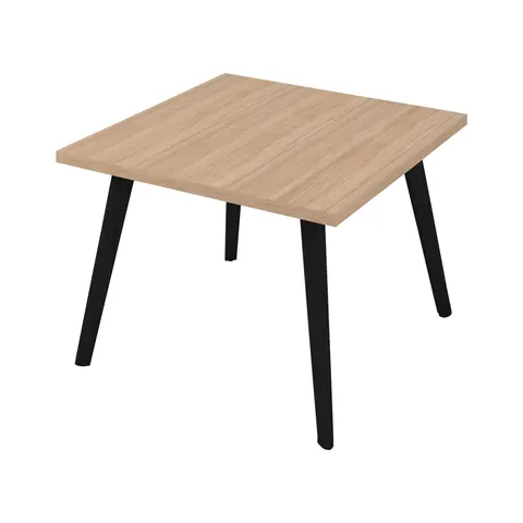Masă joasă Narbutas Nova Wood, 700 x 700 x 480 mm, blat pătrat, PAL, melamină stejar amber, picioare din lemn negre