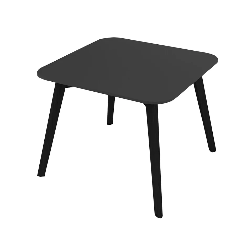 Masă joasă Narbutas Nova Wood, 700 x 700 x 480 mm, blat pătrat, MDF 26 mm, blat HPL nuc, picioare din lemn negre