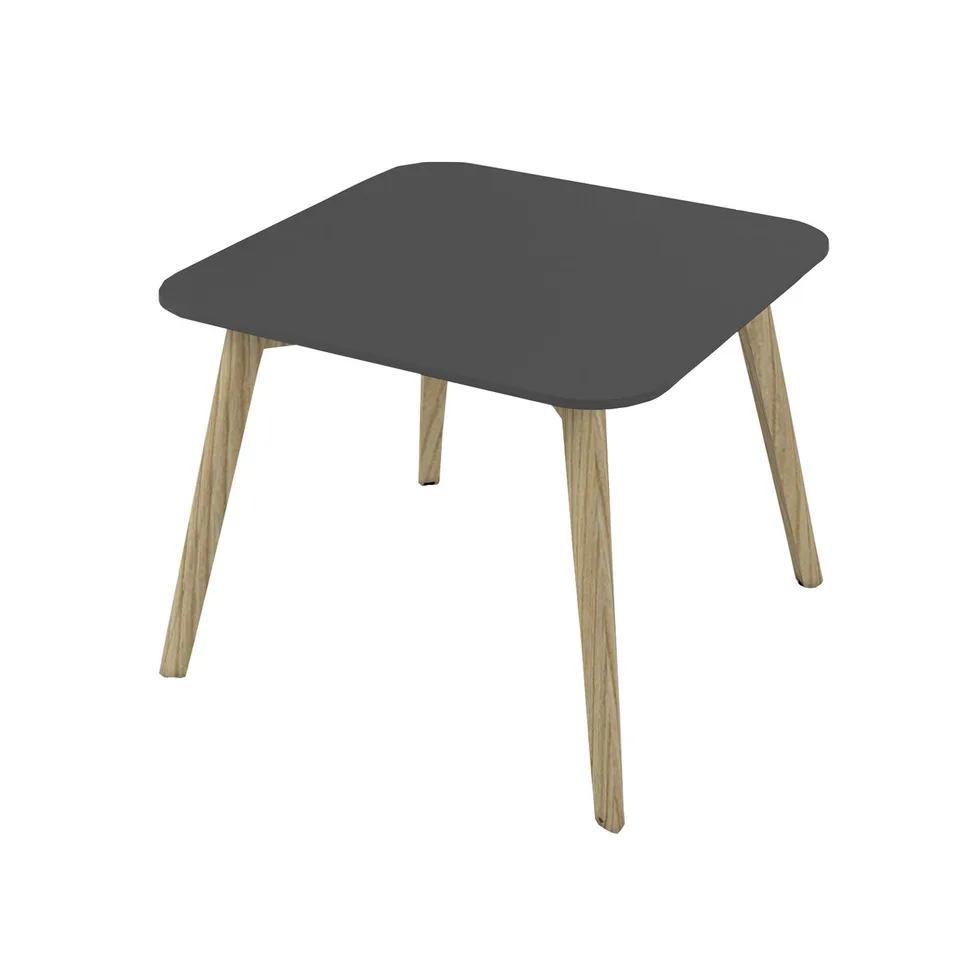 Masă joasă Narbutas Nova Wood, 700 x 700 x 480 mm, blat pătrat, MDF 26 mm, blat HPL fag deschis, picioare din lemn