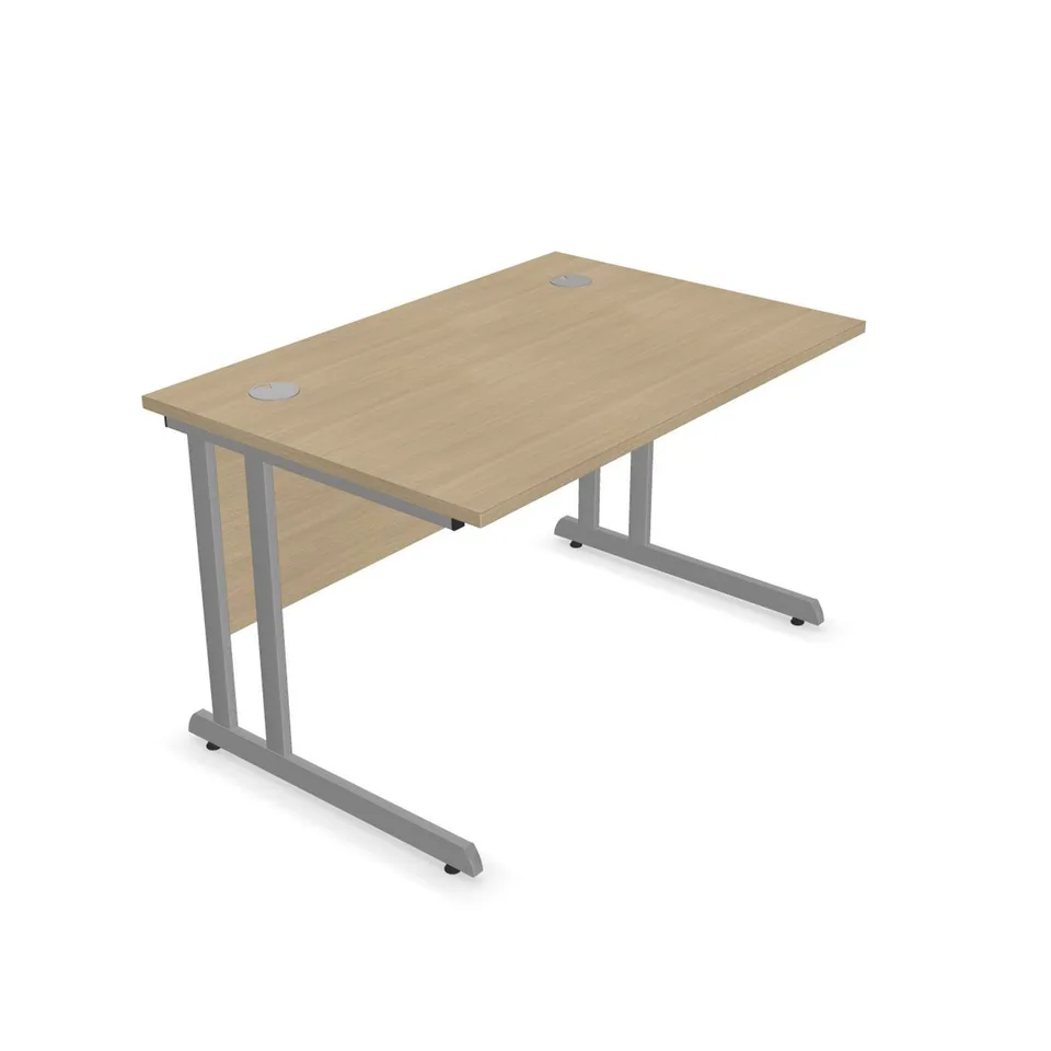 Birou Narbutas Optima C, 1200 x 800 x 720 mm, PAL 25 mm, picioare metalice, stejar albit