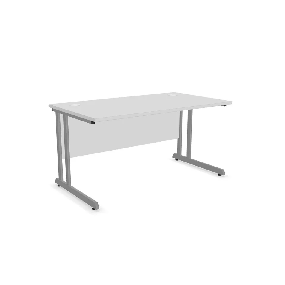 Birou Narbutas Optima C, 1400 x 800 x 720 mm, PAL 25 mm, picioare metalice, melamină albă