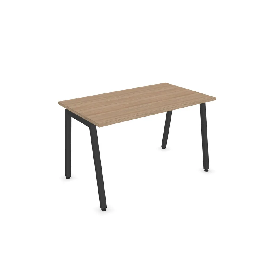 Birou Narbutas Nova A, 1200 x 700 x 740 mm, melamină stejar chihlimbar, metal gri închis, picior A
