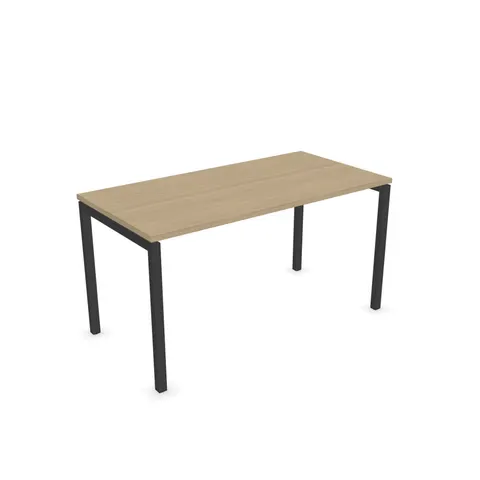 Birou Narbutas Nova U, 1400 x 700 x 740 mm, melamină stejar albit, metal gri închis, picior U