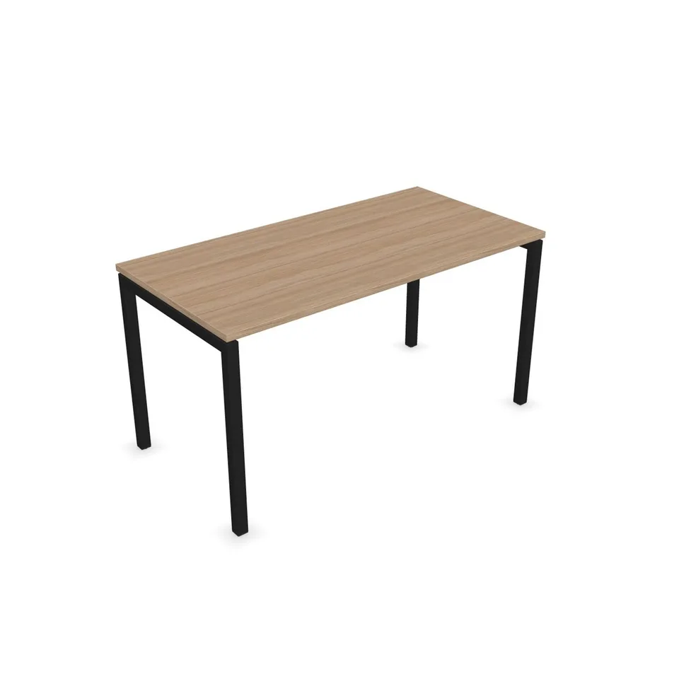 Birou Narbutas Nova U, 1400 x 700 x 740 mm, melamină stejar chihlimbar, metal negru, picior U