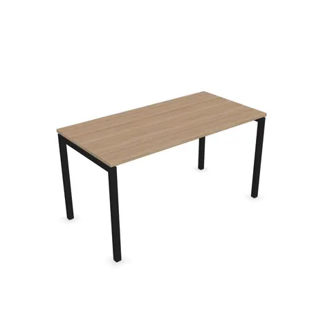 Birou Narbutas Nova U, 1400 x 700 x 740 mm, melamină stejar chihlimbar, metal negru, picior U