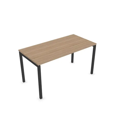 Birou Narbutas Nova U, 1400 x 700 x 740 mm, melamină stejar chihlimbar, metal gri închis, picior U