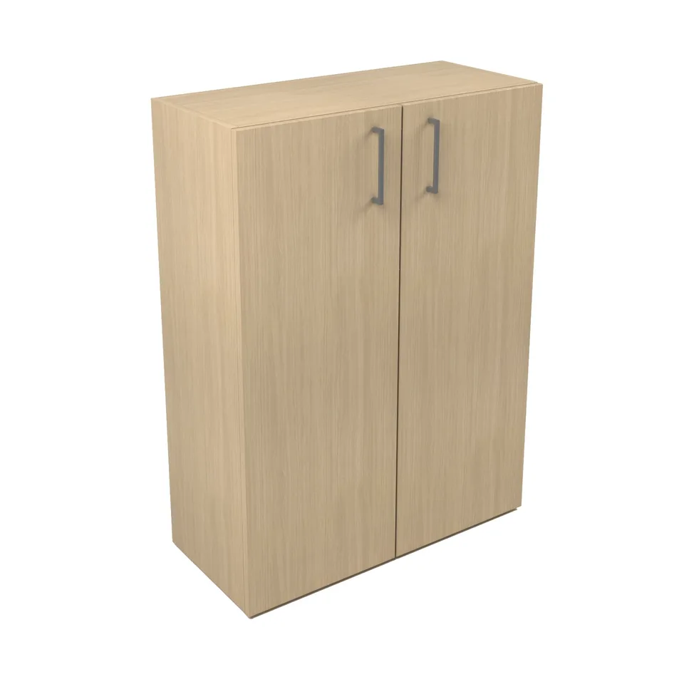 Corp cu rafturi Narbutas Nova Basic, 800 x 360 x 1092 mm, melamină stejar albit, mâner dreptunghiular gri