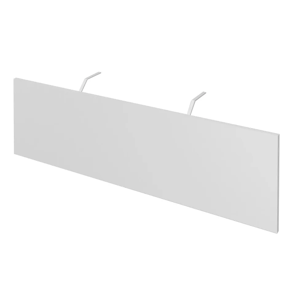 Panou frontal pentru birou Narbutas Nova, 124 x 35 cm, melamină albă, metal alb