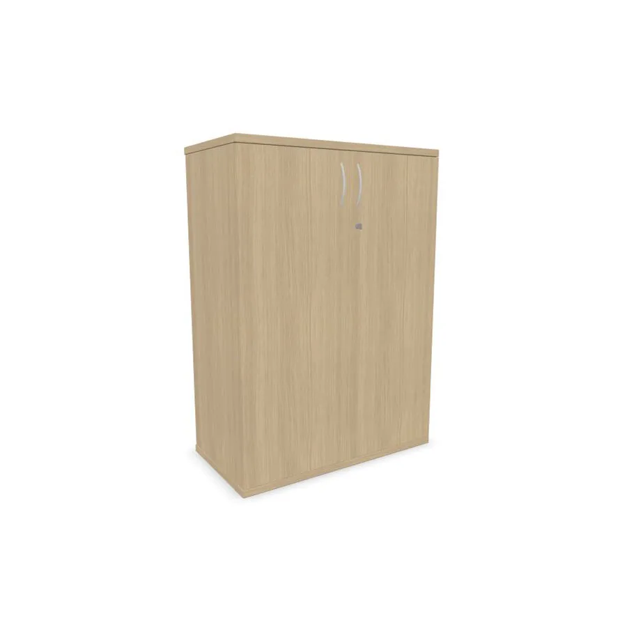 Dulap Narbutas Uni, 800 x 425 x 1120 mm, PAL 18 mm, melamină stejar albit, mânere metalice curbate