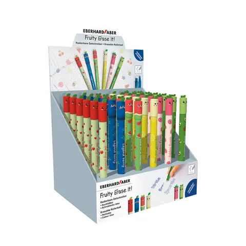 Eberhard Faber Roller cu gel Fruity, cu radiere, 0.7 mm, cerneală albastră, 36 buc.