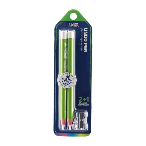 Creion radieră Junior Undo Pen, 2 buc., cu ascuțitoare