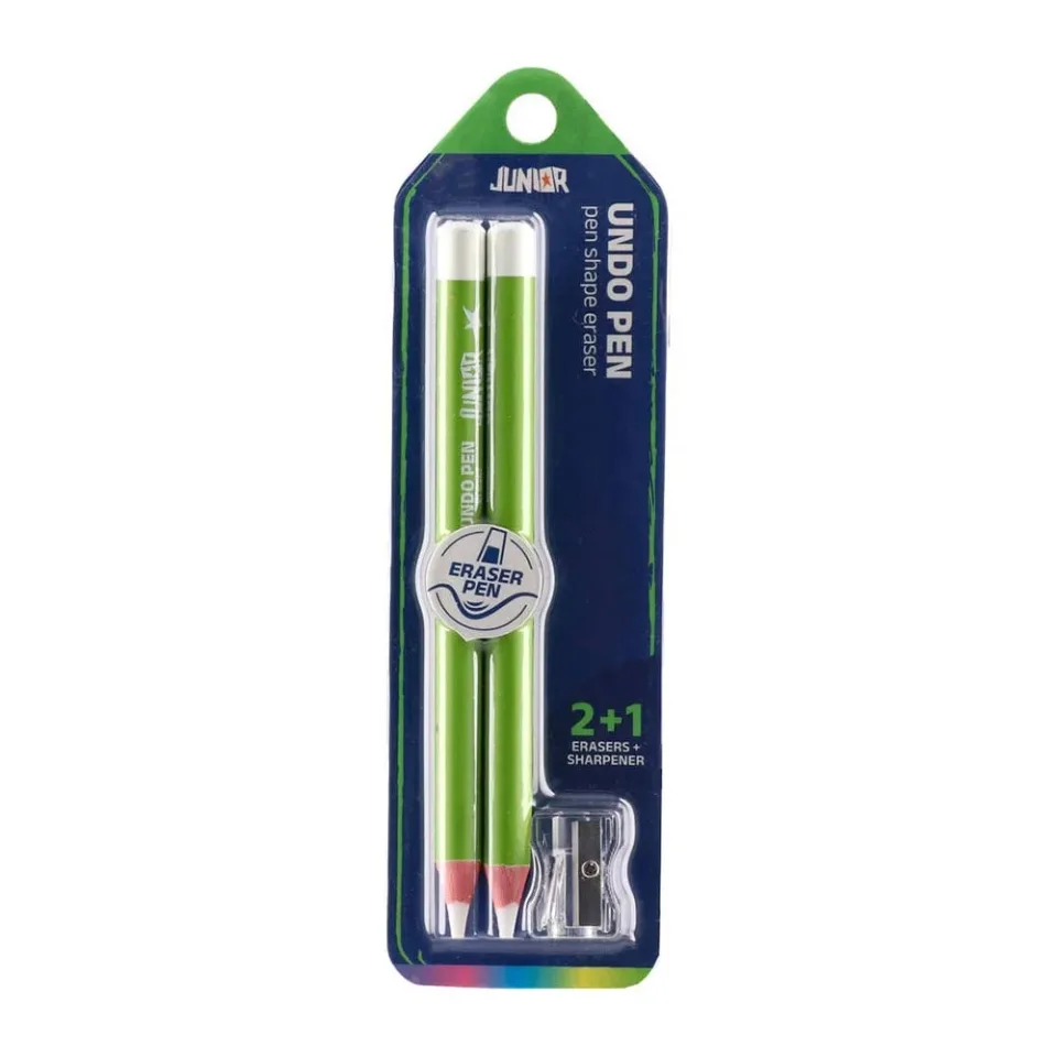 Creion radieră Junior Undo Pen, 2 buc., cu ascuțitoare
