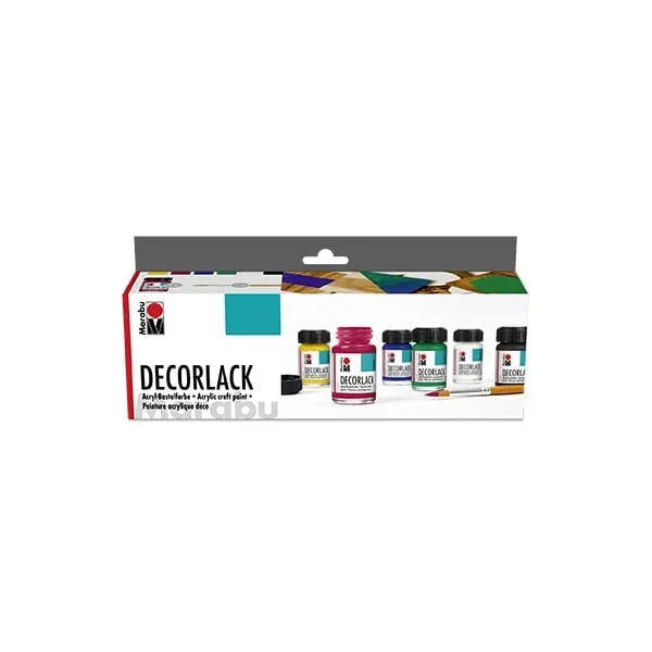 Marabu Vopsele acrilice Decorlack, 15 ml, 6 culori