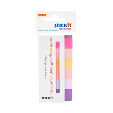 Stick'n Indexuri autoadezive, 45 x 15 mm, 6 culori Spring, 180 file