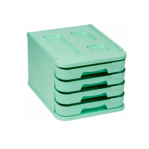 Faibo Cutie pentru documente, cu 4 sertare, pastel, verde