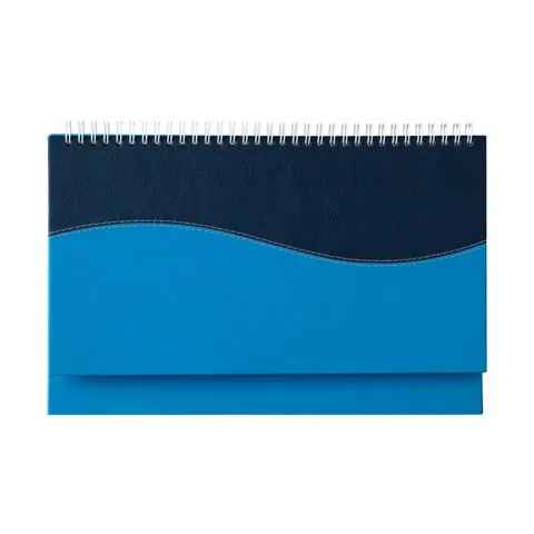 Calendar de birou Kostenets, 30 x 15.5 cm, hârtie offset galbenă, albastru