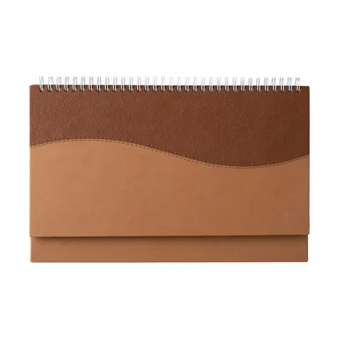 Calendar de birou Kostenets, 30 x 15.5 cm, hârtie offset galbenă, maro