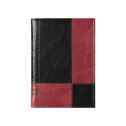 Planner Madera, lux, datat, A5, copertă din piele, negru-roșu