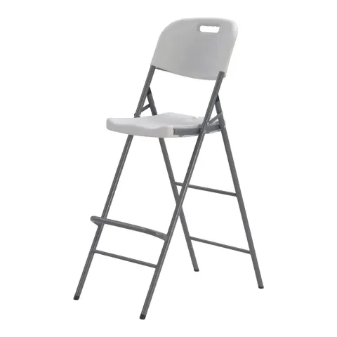 SCAUN PLIANT ÎNALT DIN PLASTIC ALB 1540/155/470 MM