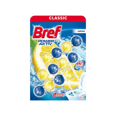 Odorizant pentru toaletă Bref WC Active Power Trio Pack, lămâie, 50 g, 3 buc.
