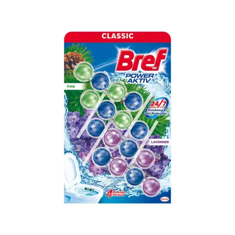 ODORIZANT WC BREF POWER ACTIVE PIN LAVANDĂ 4x50G