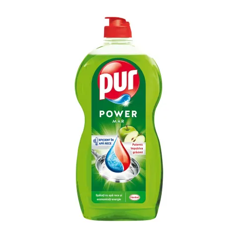 Detergent pentru vase Pur, măr, balsam, 1.2 L