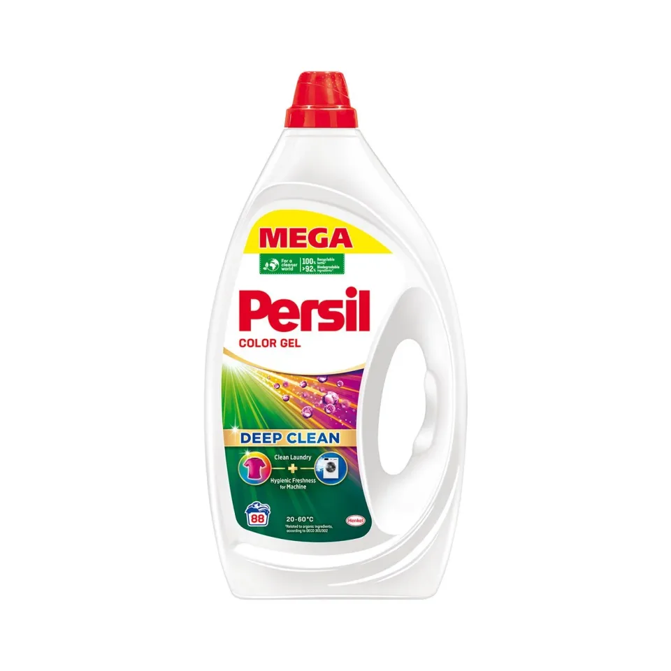 Detergent de rufe Persil Mega Color, gel, 3.96 L, pentru 88 de spălări