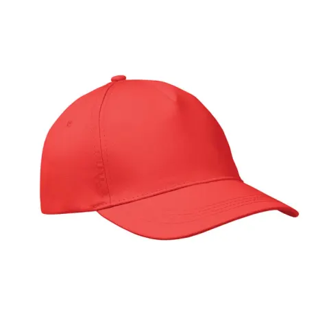 Șapcă de baseball, 5 panouri, bumbac, 160 g/m2, roșie
