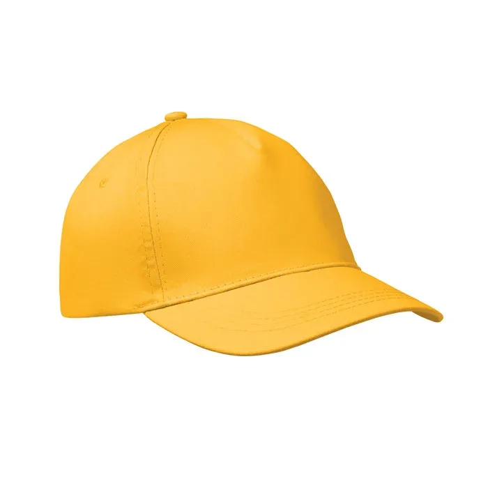 Șapcă de baseball, 5 panouri, bumbac, 160 g/m2, galbenă