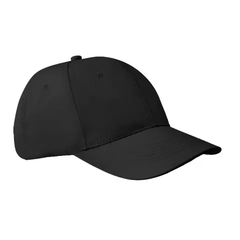 Șapcă de baseball, 6 panouri, bumbac, 160 g/m2, neagră