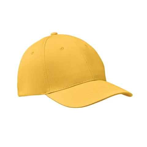 Șapcă de baseball, 6 panouri, bumbac, 160 g/m2, galbenă