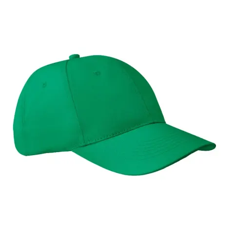 Șapcă de baseball, 6 panouri, bumbac, 160 g/m2, verde