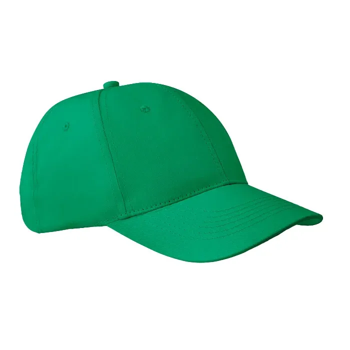 Șapcă de baseball, 6 panouri, bumbac, 160 g/m2, verde