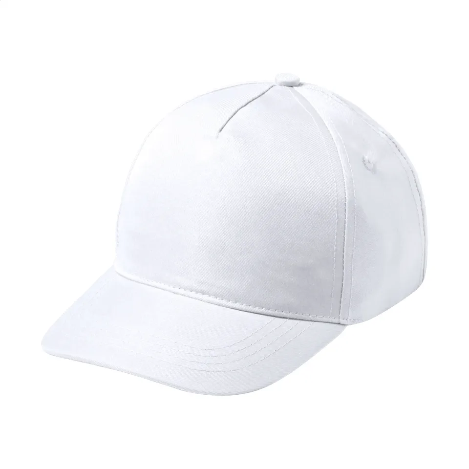 Șapcă de baseball, 5 panouri, poliester, albă