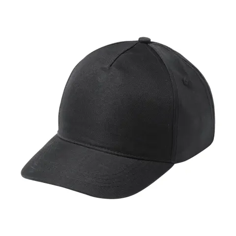 Șapcă de baseball, 5 panouri, poliester, neagră
