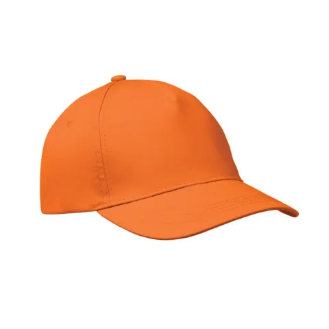 Șapcă de baseball, 5 panouri, pentru copii, bumbac, 180 g/m2, portocalie