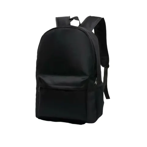 Rucsac, sport, poliester 600D, cu buzunar frontal cu fermoar, negru