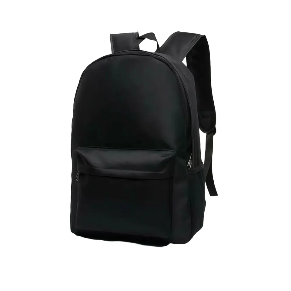Rucsac, sport, poliester 600D, cu buzunar frontal cu fermoar, negru