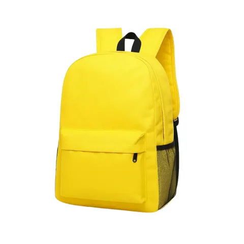 Rucsac, sport, poliester 600D, cu buzunar frontal cu fermoar, galben