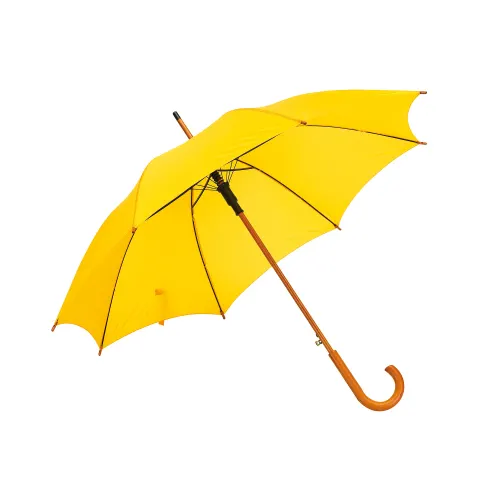 Umbrelă Office 1, automată, cu mâner curbat din lemn, 103 cm, galbenă