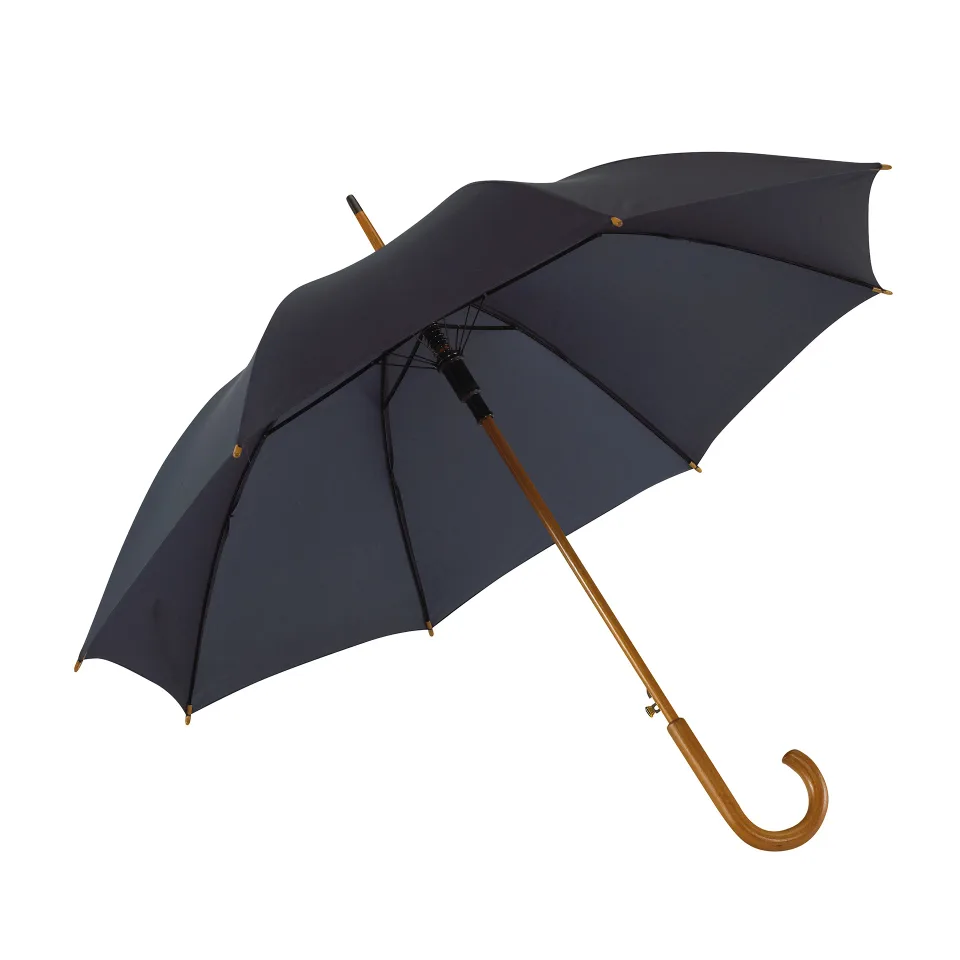 Umbrelă Office 1, automată, cu mâner curbat din lemn, 103 cm, bleumarin