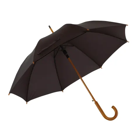 Umbrelă Office 1, automată, cu mâner curbat din lemn, 103 cm, neagră