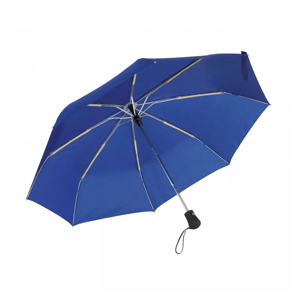 Umbrelă Office 1, pliabilă, deschidere-închidere, cu mâner cauciucat, 97 cm, albastră